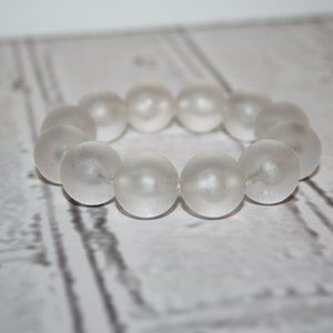 🧊✨ Beautiful Frosted Clear Chunky Beaded Bracelet (7") ✨🧊